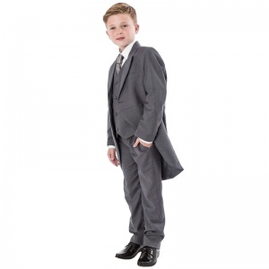 Boys Grey Tail Wedding Suit | Grey Tail Jacket Suit for Boys ...